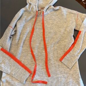 NWT Gray and Orange Hooded Sweater